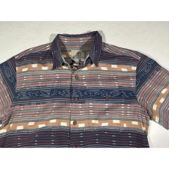 The Territory Ahead Shirt Mens Large Aztec Southwest Stripe Short Sleeve - Picture 5 of 9